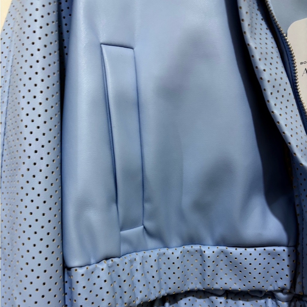 New SEDGE Terry Jacket in Cornflower Vegan Leather NWT S - Picture 8 of 10